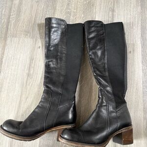 Classic Black Knee-High Leather Boots